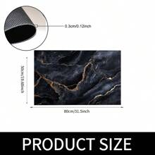 1pc Luxurious Marble Print Non-Slip Silicone Mud Kitchen Floor Mat, 3D Printed Rectangle, Suitable For Living Room, Bedroom, Corridor, Bathroom, Laundry Room - Polyester Carpet For Indoor And Outdoor Home Decor - FUCFD112 - View 18