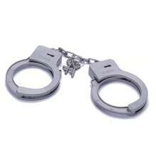 复古银色塑料手铐，无需电源，派对和万圣节服装配饰，贴身物品，家居和厨房活动用品 - 彩色 - 查看 4