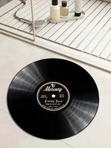 Retro Vinyl Record Fleece Rug, Plush Bohemian Style, Lightweight, Durable, Non-Slip, Washable, Suitable For Living Room, Bedroom, Bathroom And Office Decor, Perfect Home Decor For Valentine's Day, Spring, Summer, Ideal Gift For Music Lovers