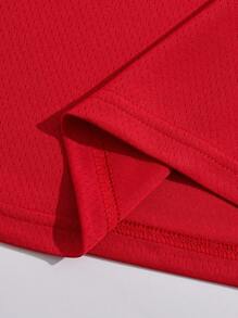 男士运动户外篮球风格春夏学院运动篮球队22号纯色拼布圆领时尚德克萨斯印花无袖休闲篮球服 - 紅色 - 查看 6