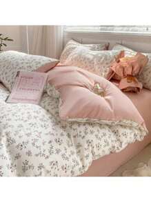 1pc Floral Print Pattern Fresh Soft & Breathable Washable Duvet Cover, Suitable For Dorm, Bedroom, Guest Room Decoration, All Season - Multicolor - View 1