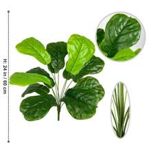 1pc 60-110cm New Artificial Fiddle Leaf Fig Ficus Tree Branch Green Plastic Leaves Modern Realistic Touch Fake Plant Indoor Outdoor Decor Faux Plant For Home Office Garden Room Decoration Gifts Birthday Graduation