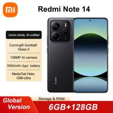 Xiaomi Redmi Note 14 Global Version Smartphone 6+128GB ROM MediaTek Helio G99-Ultra 108MP Camera 6.67" AMOLED 5500mAh