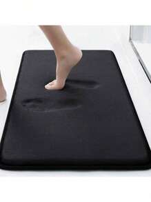 1pc Premium Thickened Flannel Absorbent Bath Mat, Simple Design Machine Washable Quick Drying Bathroom Non-Slip Doormat