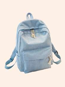 Personalized Corduroy Backpack | Personalized Backpack With Name | Collegiate Style | Children Backpack | Teenage Backpack | Customizable | Corduroy | Back To School | Gift,Christmas Gift Supplies ,Travel Organizer - Corduroy Preppy Backpack - View 11