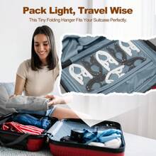 5pcs (5 Hangers And 10 Clips) Foldable Travel Clothes Hanger, Essential For Long Journeys, Portable Plastic Folding Clothes Hanger For Suitcase, Hotel, RV, Road Trip, Flight, Camping