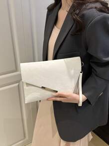 迷你信封设计时尚女士手提包，独特而时尚 - 白色 - 查看 5