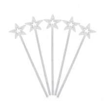 Silver 13-Inch (Approx. 33.0 Cm) Star Wand, Angel Wand, Princess Wand, Fairy Wand, Silver-Plated Wand, Silver Star Wand, Suitable For Christmas, Thanksgiving, And Festival Performance Parties