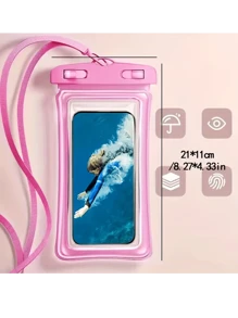 1 件/2 件防水手机袋，3D 设计，厚壳友好，透明塑料干燥袋，适用于 8 英寸智能手机，带颈带，适用于海滩、游轮和旅行防水手机袋