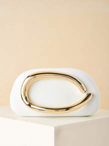 Túi cầm tay trang trí kim loại cổ điển, Túi xách cô dâu màu đỏ tía mới, Túi đeo vai chéo dây xích dành cho nữ, Thích hợp cho thanh thiếu niên, sinh viên đại học, người trẻ đi làm, văn phòng, trường đại học, công sở, kinh doanh, đi lại, ngoài trời, du lịch, tiệc tùng, đám cưới, dạ hội, tiệc chiêu đãi, Lý tưởng cho phù dâu, Lựa chọn thanh lịch cho quà tặng tiệc cưới. - trắng - Xem 2