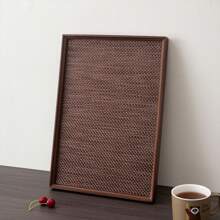 2pcs Tray & Placemat Set, Brown Premium Serving Tray Set