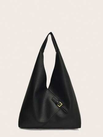 FEISTURE 1 件纯色 PU 皮革大容量单肩包手提包，适合女孩、女士、大学生、商务人士，非常适合工作、商务、通勤、学校