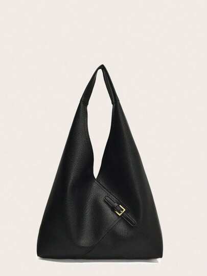 FEISTURE 1 件纯色 PU 皮革大容量单肩包手提包，适合女孩、女士、大学生、商务人士，非常适合工作、商务、通勤、学校