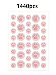 1800/1440/540/36 Pcs Cat Paw Stickers, Halloween And Christmas Decorative Stickers, Colorful Cat Paw Stickers, Suitable For Party, Holiday Photo Decoration, Face Decoration (1 Sheet Per Color), For Decoration Only (Not For Makeup), Cosmetics, Inexpensive, Room Decor, Vanity, Travel, Bedroom, Makeup Accessories, Inexpensive, Christmas Gift, Cosmetics, Makeup Tools, Cheap Goods, Gifts, Women Gifts, Christmas Gifts - Multicolor - View 8