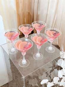 10pcs High-Foot Cold Drink Cup, Red Wine Cup, Cream Cake Cup, Dessert Cup, Suitable For Dessert Baking, Summer Cold Drink, Juice, Vegetable Juice, Wine Cup, Dessert Shop, Bar Party, Birthday Party Cup, Ice Cream Cup, Reusable - Transparent - View 11