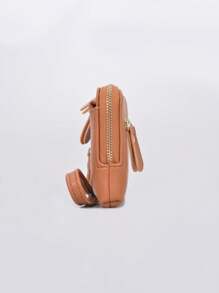 Mini Leather Coin Purse With Keychain Fashion Multi-Zipper Wristlet Card Holder Pouch For Women Wallet Mini Wallet Purse Wallet Wristlet Wallet Coin Wallet Wallet