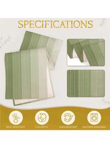 1pc Linen-Like Material Table Runner, Modern Living Room & Dining Table Mat, Washable, Suitable For Kitchen, Dining Table, Party, Wedding Decoration, Entryway, Family Gathering, Coffee Table, Living Room - Light Green - View 8
