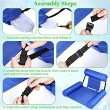 1 قطعة شبكة مائية زرقاء قابلة للنفخ - كرسي استرخاء بركة للكبار، مصنوعة من مادة البولي فينيل كلوريد، مريحة وقوية للسباحة والاسترخاء والاستمتاع في العطلات، طوافة حمام سباحة | إعداد مستريح بجوار المسبح | كرسي استرخاء قابل للنفخ، طوافة مسبح قابلة للنفخ - متعدد الألوان - مشاهدة 6