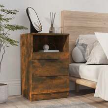 VidaXL Bedside Tables 2 Pcs Smoked Oak Engineered Wood