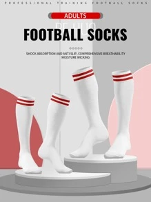 1 Par de calcetines deportivos sobre la rodilla de colores brillantes, 11 estilos, tubo largo anti-arañazos, partición inferior de toalla, resistente al desgaste, antideslizante, absorción de sudor, sin decoloración, estilo de moda sencillo, adecuado para todo tipo de deportes de pelota, apropiado para deportes de primavera