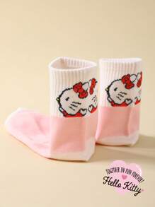 Sanrio 1/2/3/5 Pairs High-Quality Sanrio Hello Kitty Cartoon Mid-Calf Socks For Men And Women, Interesting, Cute, Comfortable Socks Suitable For Summer And Other Seasons, Can Be Used As Gifts For Mother's Day, Father's Day, Easter, Back To School Season, Etc., With Personalized, Fun, Colorful, Anime Cartoon Design