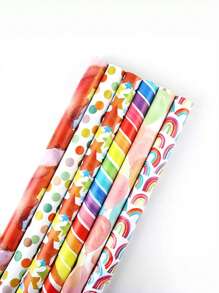1pc Rainbow Gift Wrapping Paper, Children's Day Birthday Gift Packaging, Baby Shower Party Box Wrap