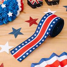 1 Stück dekorative Schleifenrolle in rot, weiß und blau gestreift für Partydekorationen, Feiern, Bastelarbeiten, DIY-Projekte, Feiertagspartys, Geschenkverpackung und festliche Dekoration - Verschiedenfarbig - Übersicht 19
