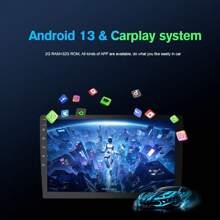 Haudio 2G 32G Android Double Din Car Stereo Carplayer, 7 Inch Touchscreen Car Radio 2 Din With GPS Navigation Wireless FM HiFi WiFi USB Android Auto Mirror Link + AHD Backup Camera