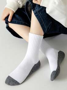5 Pares de Calcetines de Estilo Deportivo Clásico para Niños y Niñas de 1-16 Años, Primavera, Verano, Otoño, Invierno, Calcetines de Cuello Redondo, Fáciles de Limpiar