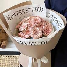 20 张防水黑色英文字母礼品包装纸，鲜花包装纸 - 彩色 - 查看 6