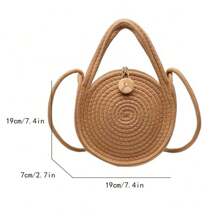 Bolso de festival para mujer, festival, bolso de paja, bolso de playa de paja, artículos esenciales de playa, artículos esenciales de playa, suministros de playa y artículos esenciales de verano, billetera de playa, perfecto para verano, vacaciones y uso diario - Beis - Ver 4