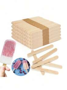 50/100 支冰淇淋棒冰棒棒 DIY 手工制作材料模型冰淇淋棒木块木棍，简易冰棒棒冰棒 - 彩色 - 查看 7