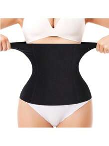 Neoprene Waist Trainer For Weight Loss And Shaping, With Two Zip Sweat Belt - Black - View 2