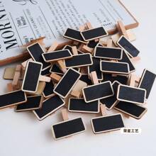 Mini Wooden Blackboard Clips, Display Price Tags, Note Holders, Small Photo Clips,Back To School,School Supplies - Multicolor - View 1