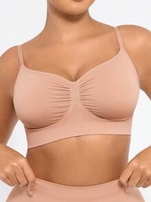 FeelinGirl Bralettes For Women With Support Comfortable Bras No Underwire Seamless Everyday Bras - Apricot - View 1