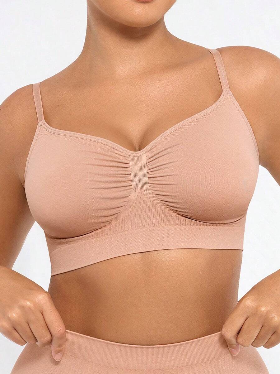 FeelinGirl Bralettes For Women With Support Comfortable Bras No Underwire Seamless Everyday Bras - Apricot - View 1