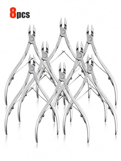 8/6/5/4/3/2/1pc Stainless Steel Set Nail Cutter Clipper Nipper Nail Tools Kit Nail Care Kit Dead Skin Removal Remover Kit Nail Cuticle Pushers Manicure And Pedicure Set