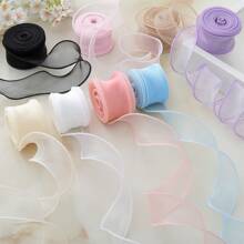 1 Set (9m) Blumen Geschenkband, bunte Dekorations-Schnüre für Partys - Schwarz - Übersicht 2