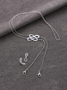 1pc Fashionable Metal 8-Shaped Eyeglass Chain, Women Creative 8-Shaped Sunglasses Lanyard Versatile Eyeglasses Chain - Silver - View 5