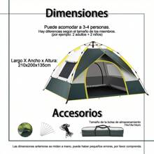 Tienda Casa De Campaña 4 Personas Grande Camping 2,1x2x1,35 - Combinación de colores - Ver 2