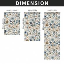 1 卷法式复古风格自粘壁纸 - 蓝色和棕色花卉图案，防水防潮接触纸，可拆卸和重复使用，适用于卧室、餐厅、客厅电视背景、橱柜、桌子、书架、家具翻新的家居装饰，易于安装，尺寸 44*300/500/1000 厘米 - 彩色 - 查看 10