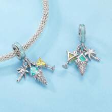 WOSTU 1 PC Ocean Series Solid 925 Sterling Silver Hermit Crab Turtle Dreamcatcher Charm Fit Original Bracelet DIY Accessories Summer Jewelry - Silver - View 10