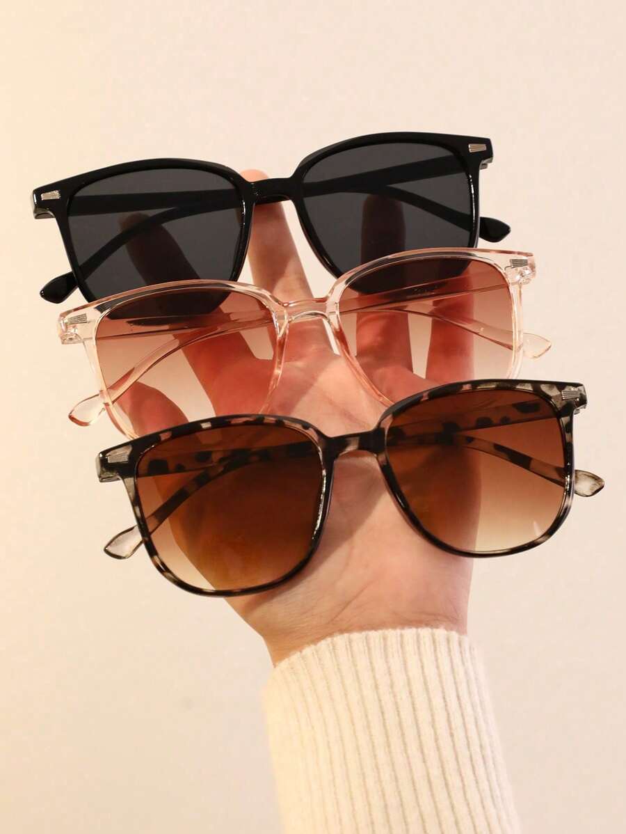 3pcs Personalized Multicolor Lively Colorful Sweet Popular Design Basic Teenagers Fashion Eyeglasses For Outdoor Travel Outdoor Casual Activities Vacation Outfits Fashion Accessories - Multicolor - View 1