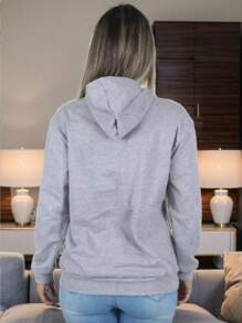 Men's Sweatshirts Plain Flannel Kangaroo Top Cold Hooded - Grey - View 4