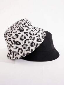 1pc New Leopard Print Bucket Hat, Reversible Bucket Hat For Men & Women Spring/Summer Outdoor Casual Sun Protection - Outdoor Bucket Hat - View 7