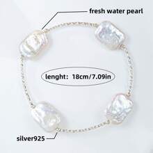 Baroque Pearl Bracelet, 925 Silver Natural Irregularity Pearl Bracelet In Gift Box, Unique Eye-Catching Accessory For Party/Date, Exquisite Pink Gift Box - Perfect Jewelry Gift For Her