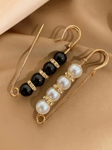 2pcs/4pcs Pearl Waist Snatchers, Pants Waist Shrinker, Skirt Waist Hooks, Waist Clips, Clothes Chest Pins - Multicolor - View 5