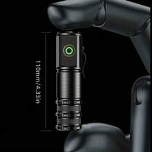 1pc Mini Portable Multifunctional Hat Clip Flashlight With 3 Modes, Bright Light, Magnetic Absorption, Hammer For Self-Defense, Aluminum Alloy Material, Suitable For Outdoor Adventures, Car Emergency Use