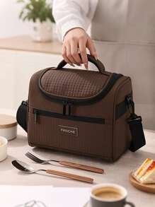 Portable Insulated Lunch Bag, Thickened Aluminum Foil Lunch Bag, Large Capacity Handheld Picnic Bag, Heat And Cold Insulation Ice Bag, Oxford Cloth Insulation Bag, Thickened PEVA Ice Bag, Suitable For Adult Office Lunch Bag