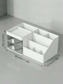 Organiseur de bureau en matériau PP avec tiroirs - Rangement multifonctionnel pour les cosmétiques, les bijoux, les soins des ongles, les soins de la peau, les parfums, les pinceaux de beauté, les fournitures de bureau - Idéal pour la coiffeuse, la salle de bain, le bureau - Cadeau parfait pour Halloween, Noël, la Saint-Valentin